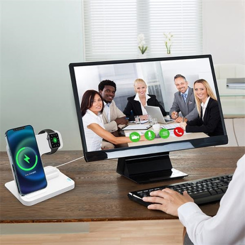 3-in-1 Foldable 15W Fast Wireless Charging Stand for Cell Ph