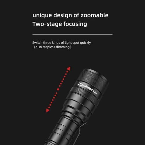 LED 1000 Lumens Zoom Flashlight Extremely Bright