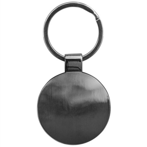Newcastle Gunmetal & Wood Round Key Chain
