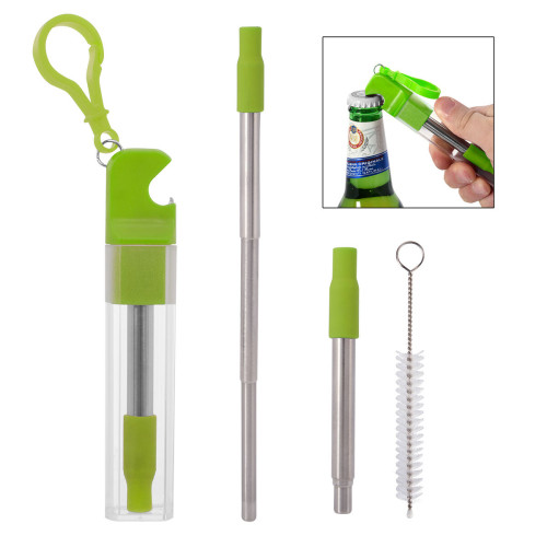Straw Kit With Bottle Opener