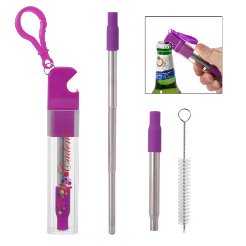 Straw Kit With Bottle Opener