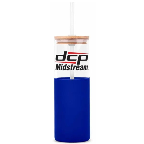 18oz. Glass Tumbler with Bamboo Lid, Straw & Silicone Sleeve