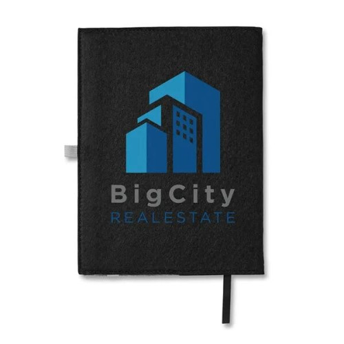 Felt Cover With Refillable Journal Notebook 6.5" X 8.7"