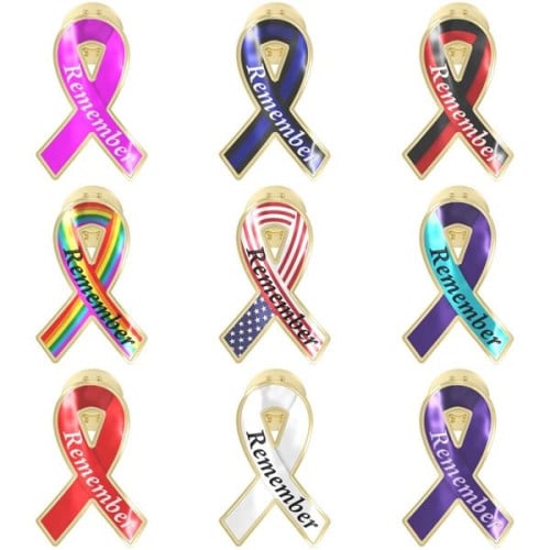 Awareness Ribbon Lapel Pin - Any Color - Fully Customizable