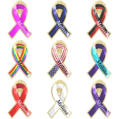 Awareness Ribbon Lapel Pin - Any Color - Fully Customizable