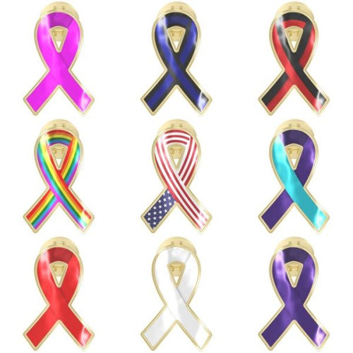 Awareness Ribbon Lapel Pin - Any Color - Fully Customizable