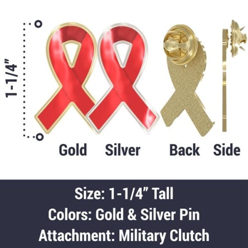 Awareness Ribbon Lapel Pin - Any Color - Fully Customizable