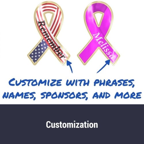 Awareness Ribbon Lapel Pin - Any Color - Fully Customizable