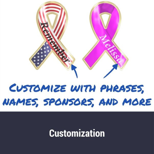 Awareness Ribbon Lapel Pin - Any Color - Fully Customizable