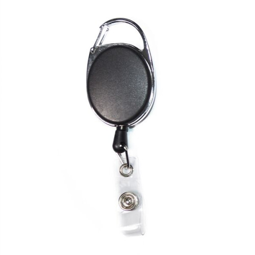Both Side Plain Oval Carabiner Retractable Badge Reel
