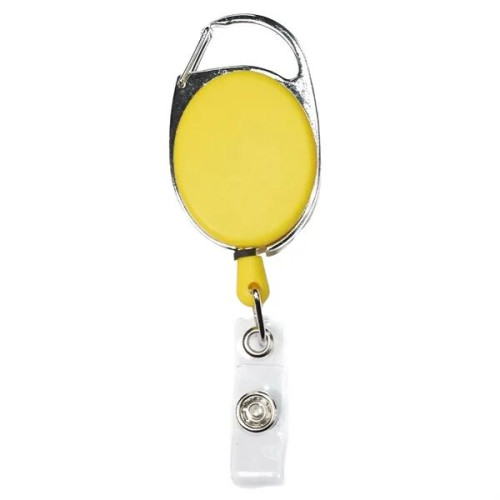 Both Side Plain Oval Carabiner Retractable Badge Reel