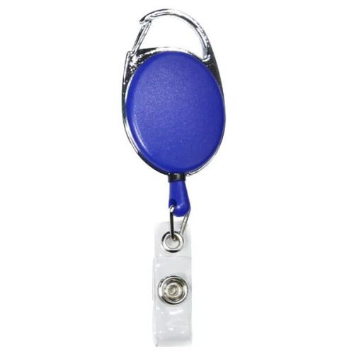 Both Side Plain Oval Carabiner Retractable Badge Reel