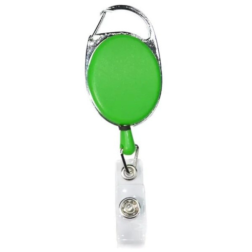 Both Side Plain Oval Carabiner Retractable Badge Reel