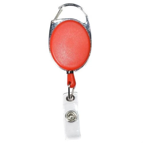 Both Side Plain Oval Carabiner Retractable Badge Reel