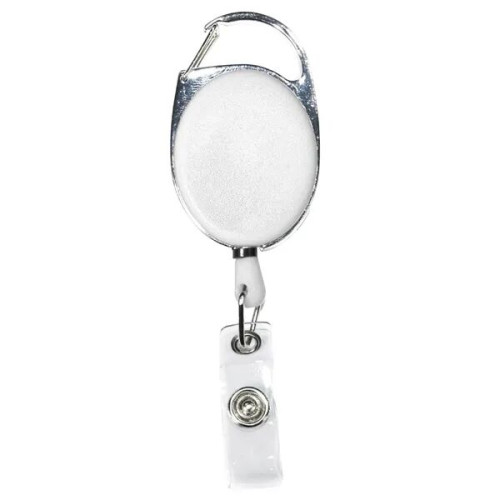 Both Side Plain Oval Carabiner Retractable Badge Reel