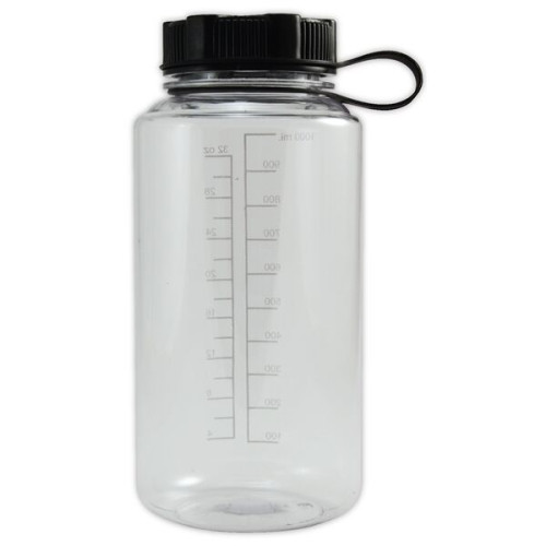 32 oz. BPA free Plastic Water Bottle w/ Tethered lid