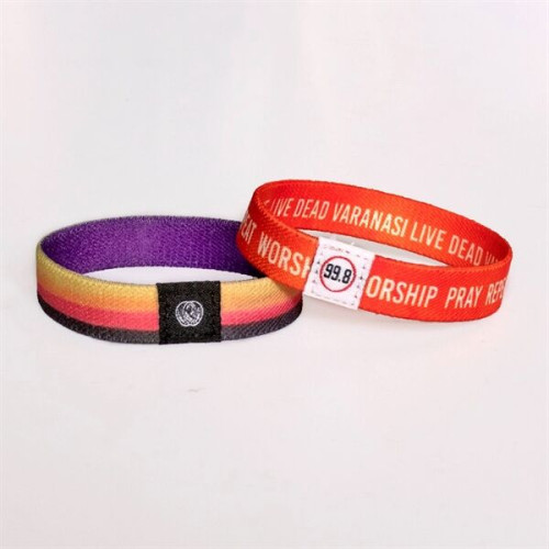 1/2 Sublimated Elastic Event Wristband Customizable Woven