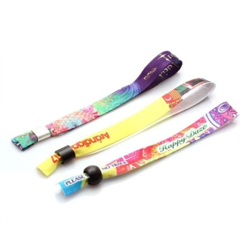1/2" Sublimated Ribbon Event Wristbands w/ Locking Bead