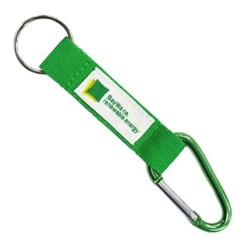 3/4" Pocket Carabiner Woven Tag Lanyards w/ Keyring