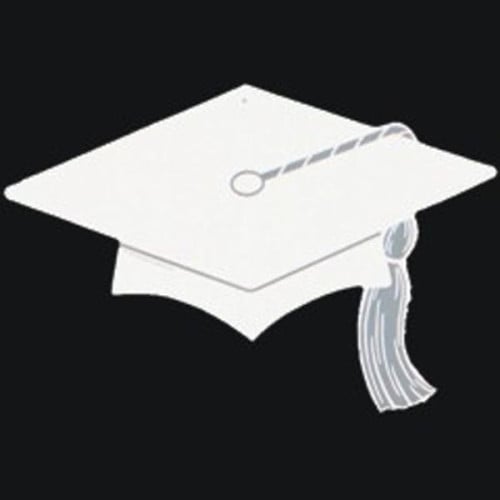 White Graduation Cap Cutout