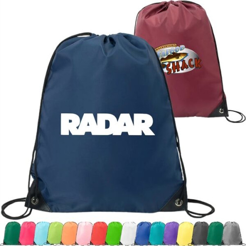 Heavy Duty Drawstring Backpack w/ Reinforced Edge (14"x18")