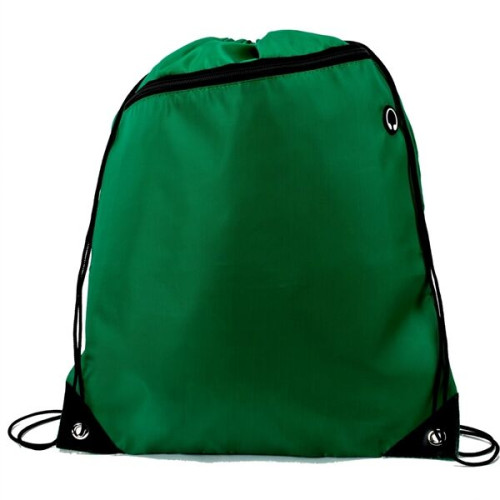 Drawstring Backpack w/ Front Pocket & Earphone Slot 14"x18"