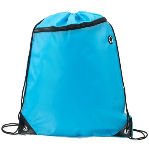 Drawstring Backpack w/ Front Pocket & Earphone Slot 14"x18"