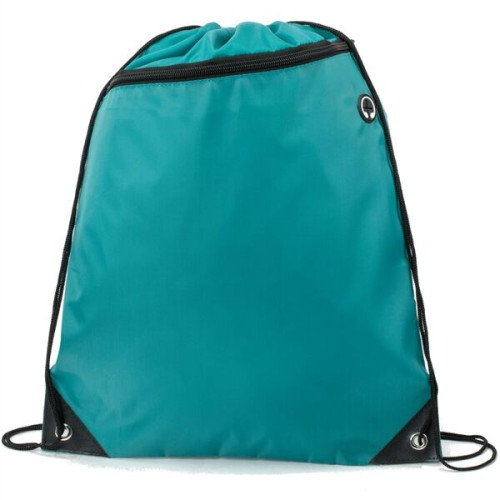 Drawstring Backpack w/ Front Pocket & Earphone Slot 14"x18"
