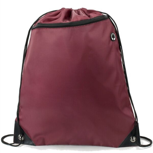 Drawstring Backpack w/ Front Pocket & Earphone Slot 14"x18"