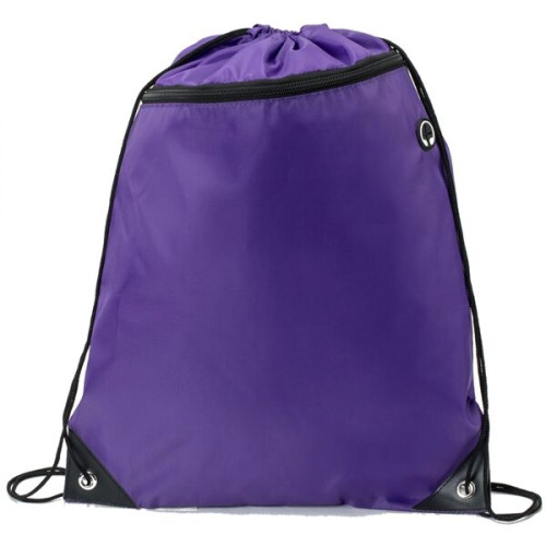 Drawstring Backpack w/ Front Pocket & Earphone Slot 14"x18"