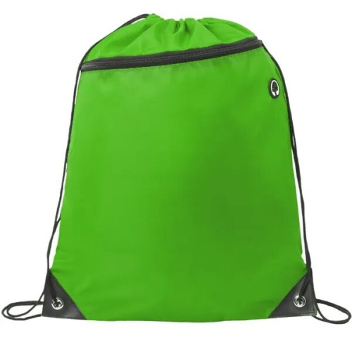 Drawstring Backpack w/ Front Pocket & Earphone Slot 14"x18"