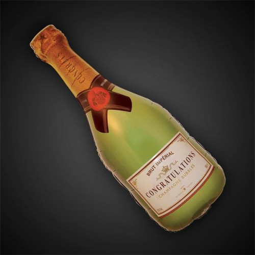 Champagne Bottle Metallic Balloon - 36 inch