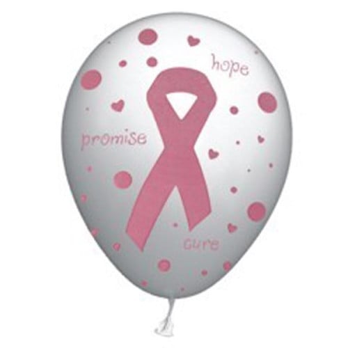 Pink Ribbon Latex Balloons