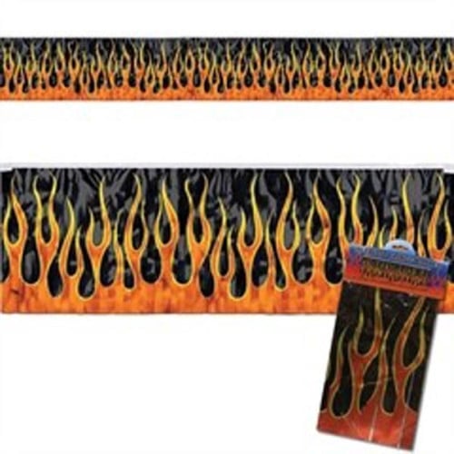 Flame Metallic Fringe Banner