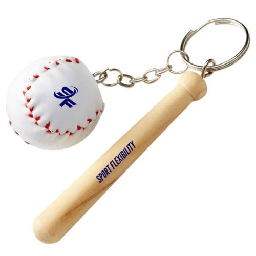 Baseball and Bat Key Chain
