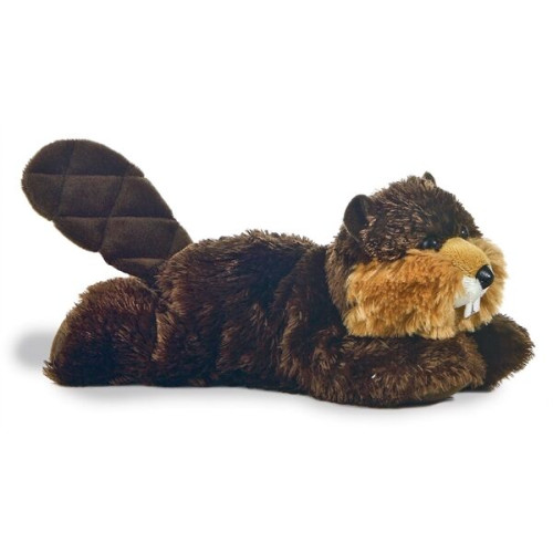So Soft 8" Laying Beanie Animal- Beaver