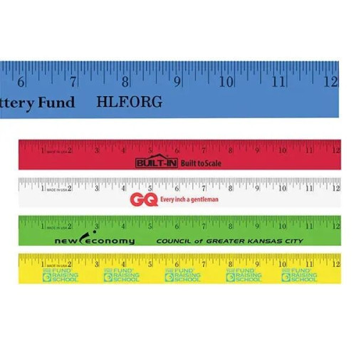 12" Enamel Wood Ruler - English Scale