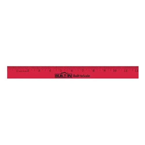 12" Enamel Wood Ruler - English Scale