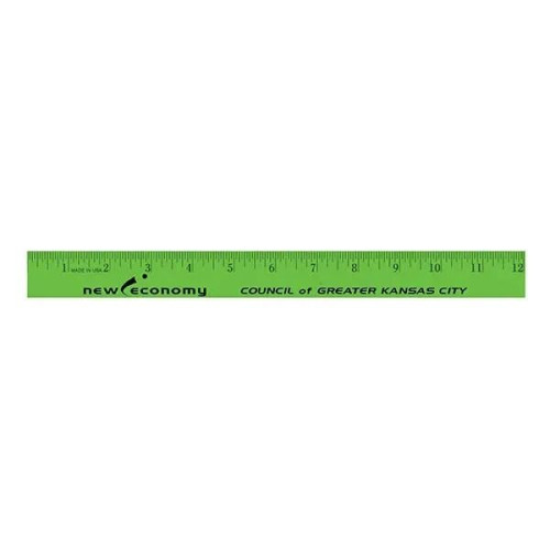 12" Enamel Wood Ruler - English Scale