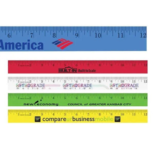 12" Enamel Wood Ruler - English Scale