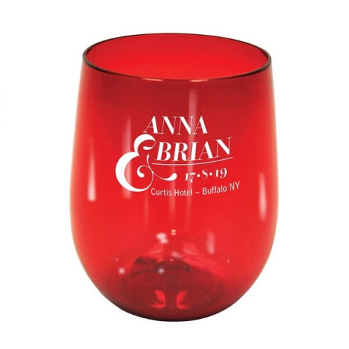 12 oz. Plastic Stemless Wine Glass