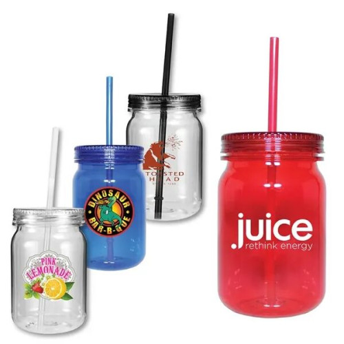 24 oz. Plastic Mason Jar