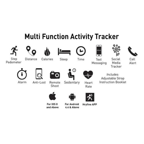 Activity Tracker Wristband 2.0, Full Color Digital