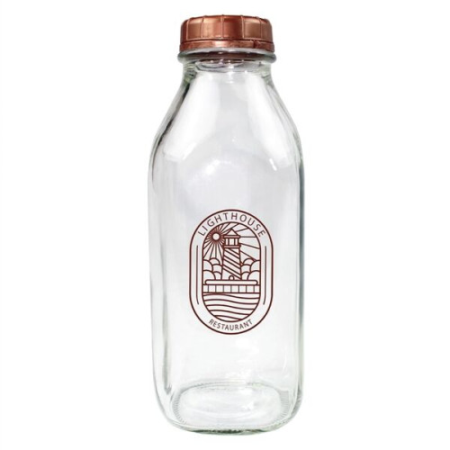 1 Quart Glass Milk Bottle With Lid