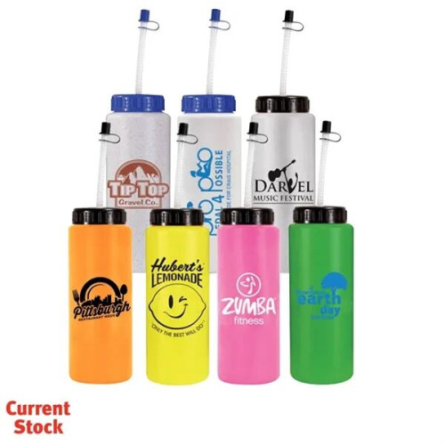 32 oz. Sports Bottle with Flexible Straw