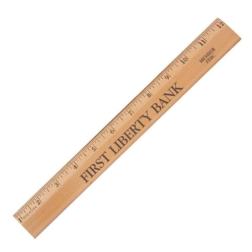 12"Exec.Office Ruler, Lacquer Finish w per thousandetal Edge