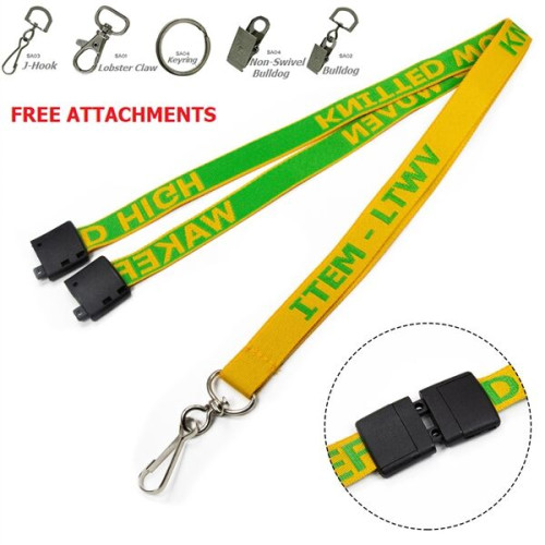 Custom 3/4" Woven Lanyards w/ Safety Breakaway