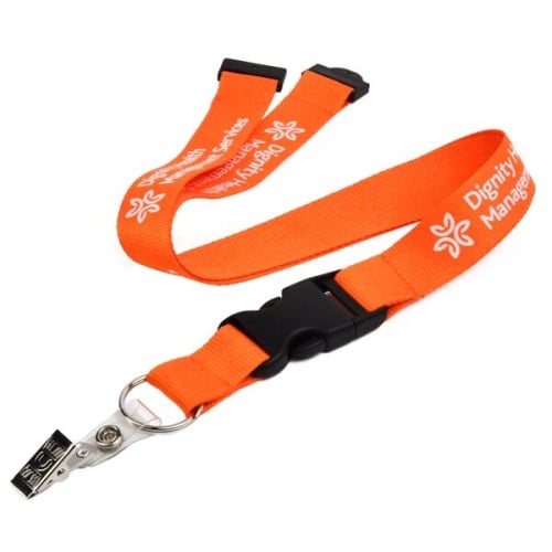 1" Polyester Lanyard w/ Buckle Release & Safety Break