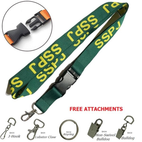 Custom 3/4" Detachable Woven Lanyards w/ Buckle Release