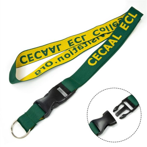 Custom 3/4" Detachable Woven Lanyards w/ Buckle Release